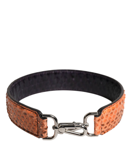 Black Beige Exotic Leather Bag Shoulder Strap