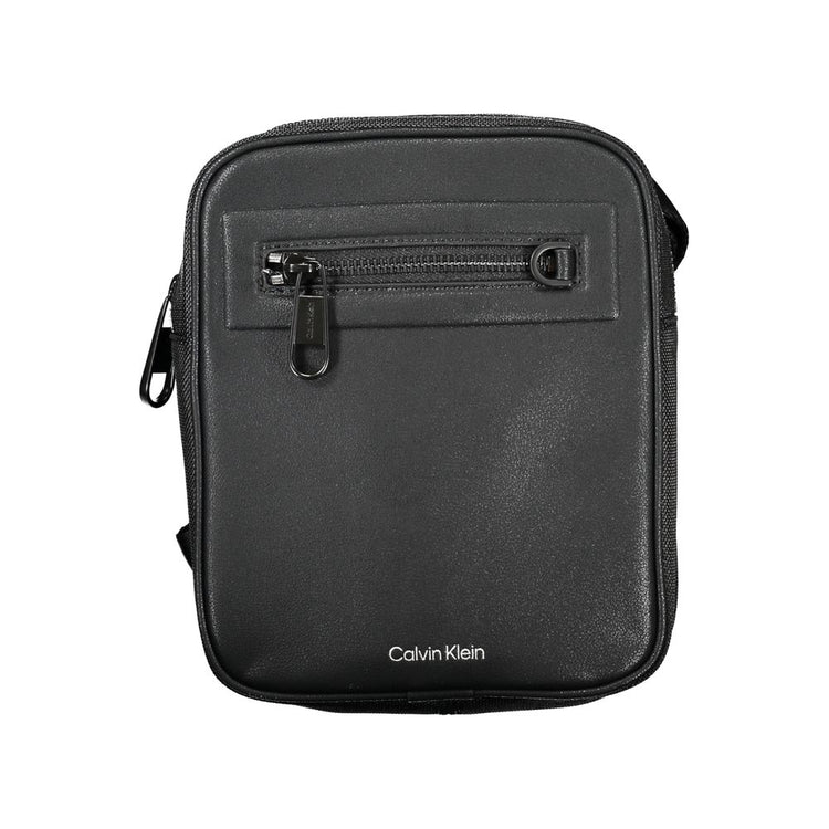 Black Polyester Men's Shoulder Bag