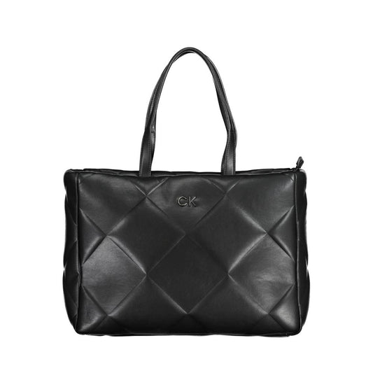Black Polyester Women Handbag