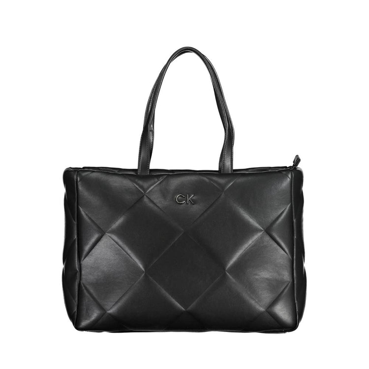 Black Polyester Women Handbag