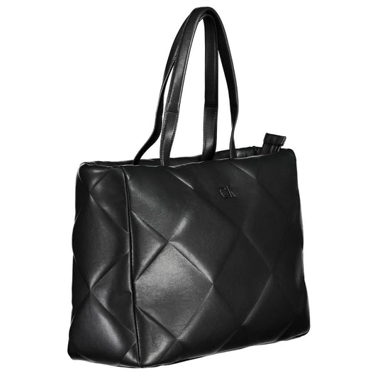 Black Polyester Women Handbag