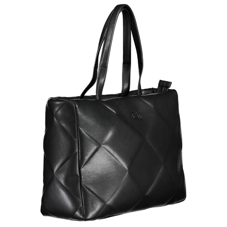 Black Polyester Women Handbag