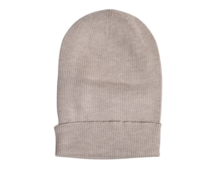 Beige Cashmere Knitted Winter Beanie Hat