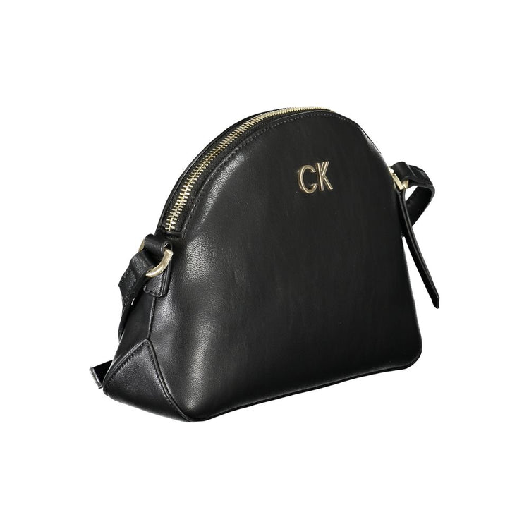 Black Polyurethane Women Shoulder Bag