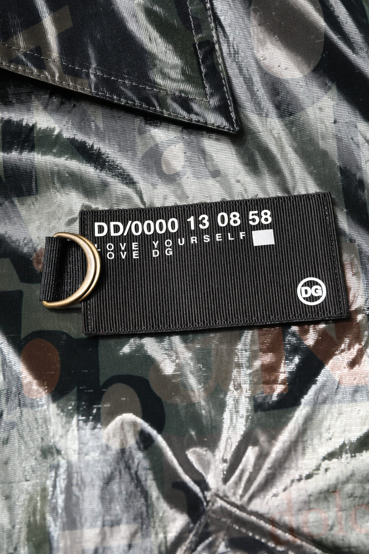 Green DG Logo Print Bomber Full Zip Jacket