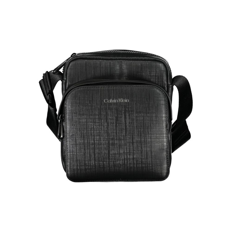 Black Polyester Men Shoulder Bag