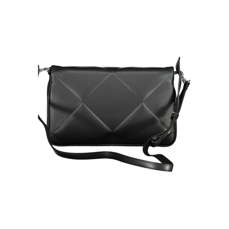 Black Polyurethane Women Handbag