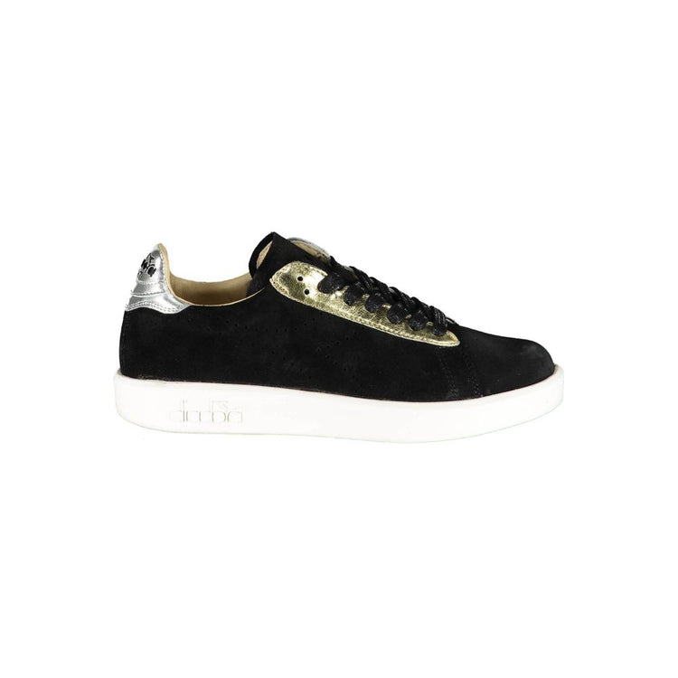 Black Leather Women Sneaker