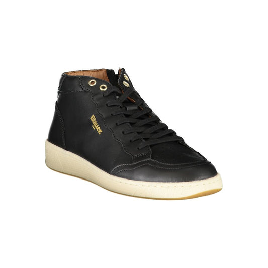 Black Leather Men Sneaker