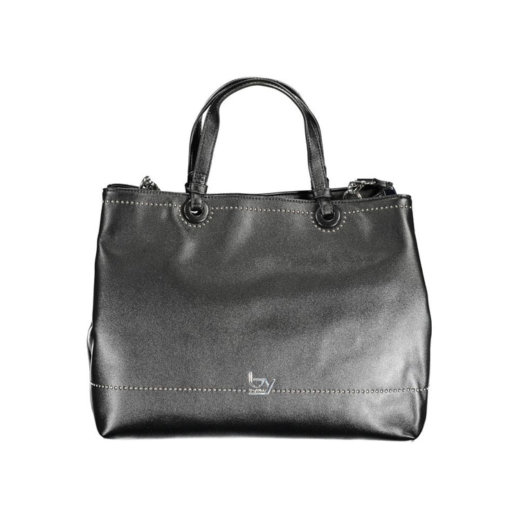 Black Polyurethane Women Handbag