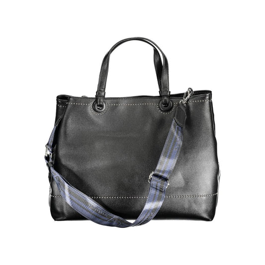 Black Polyurethane Women Handbag