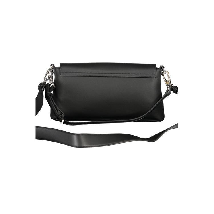 Black Polyester Women Handbag