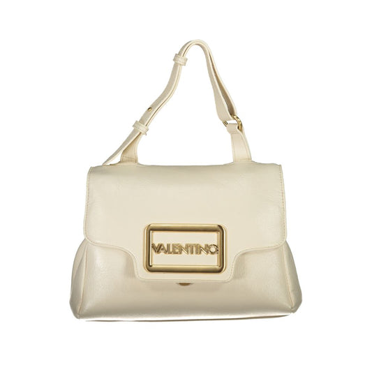 Beige Polyurethane Women Handbag