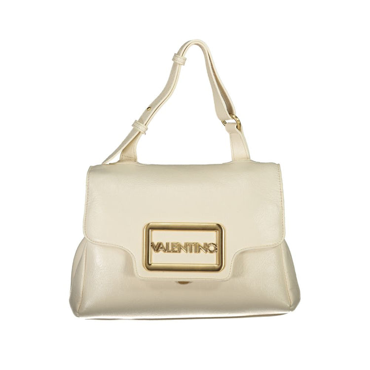 Beige Polyurethane Women Handbag