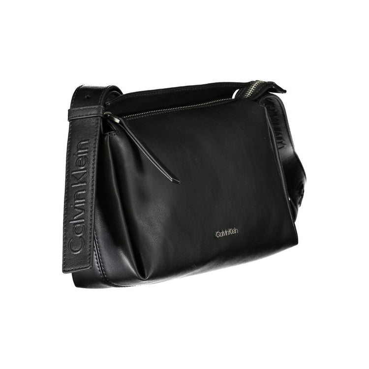 Black Polyester Women Shoulder Bag