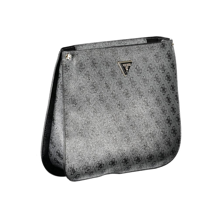 Black Polyurethane Women Handbag