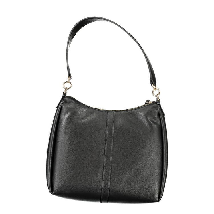 Black Polyester Women Shoulder Bag