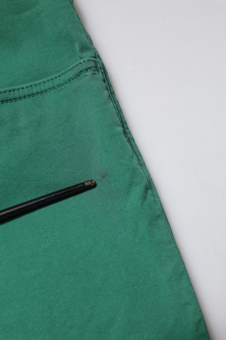 Green Cotton Stretch Skinny Men Denim Jeans