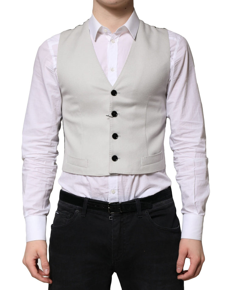 Gray Wool Dress Formal Men Waistcoat Vest