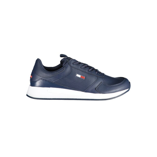 Blue Polyurethane Men Sneaker