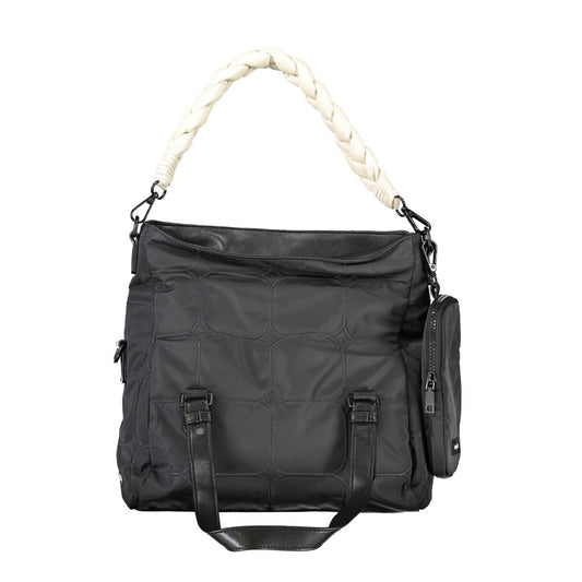 Black Polyester Women's Handbag