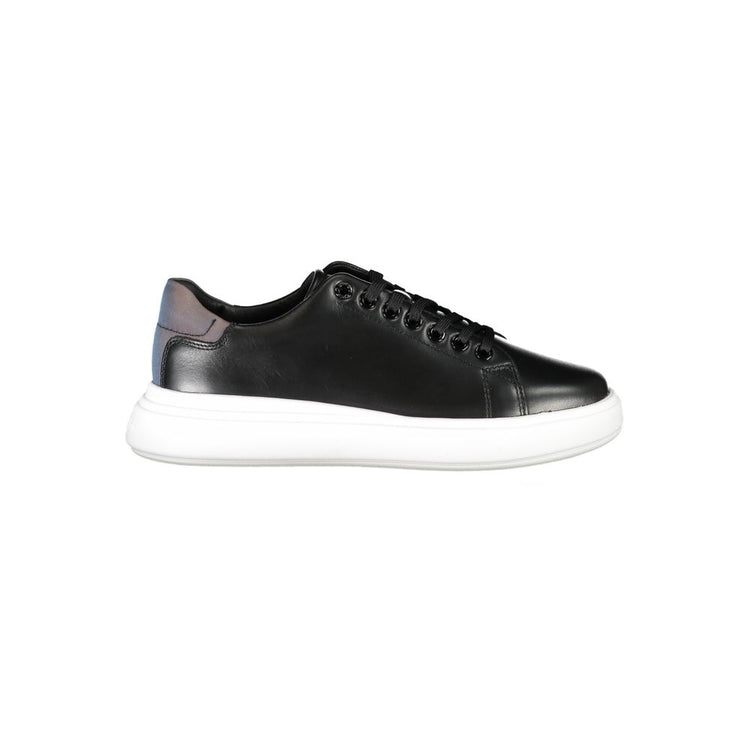 Black Leather Women Sneaker
