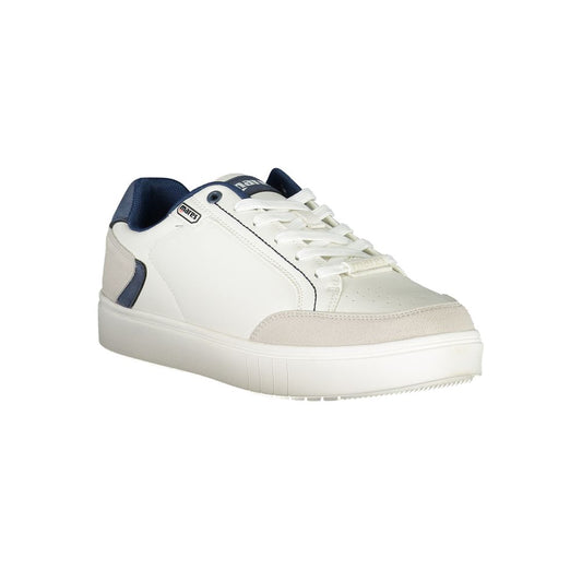 White Polyurethane Men Sneaker
