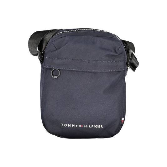 Blue Recycled Polyester Men Shoulder Bag