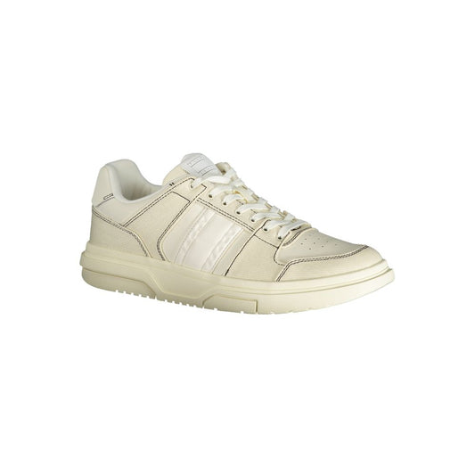White Polyurethane Men Sneaker