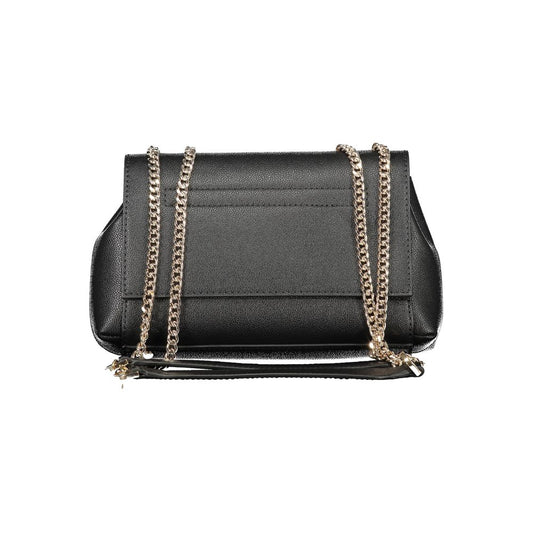 Black Polyurethane Women Handbag