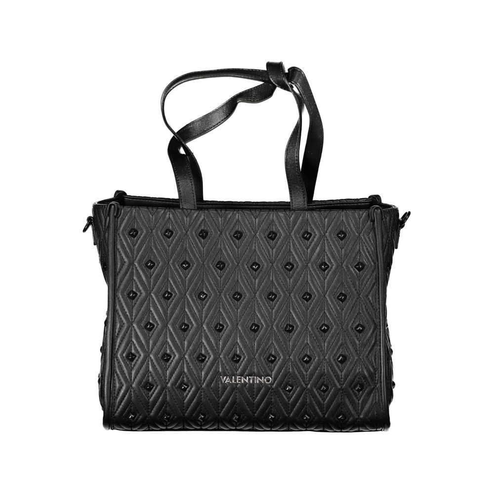 Black Polyurethane Women Handbag