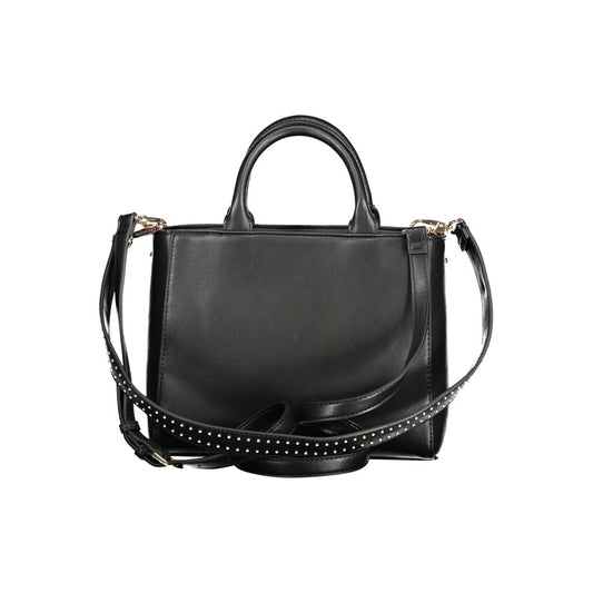 Black Polyurethane Women Handbag