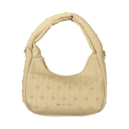 Beige Polyurethane Women Handbag