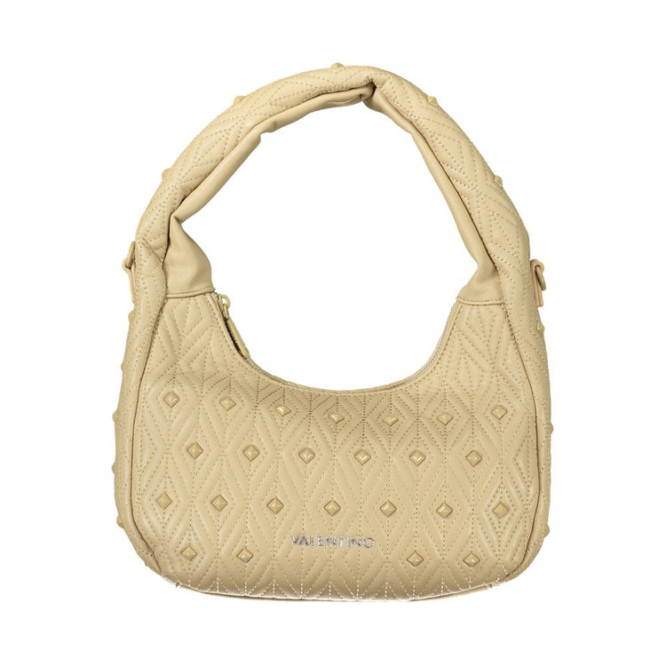 Beige Polyurethane Women Handbag