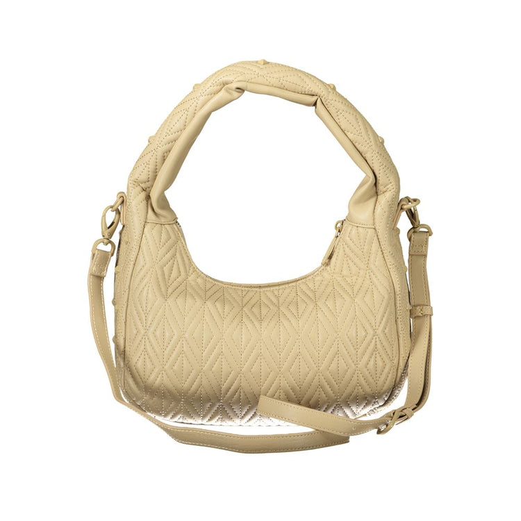 Beige Polyurethane Women Handbag