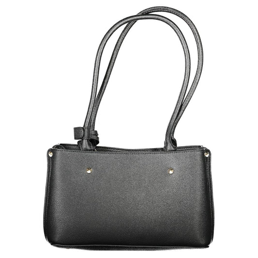 Black Polyurethane Women Handbag