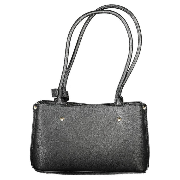 Black Polyurethane Women Handbag