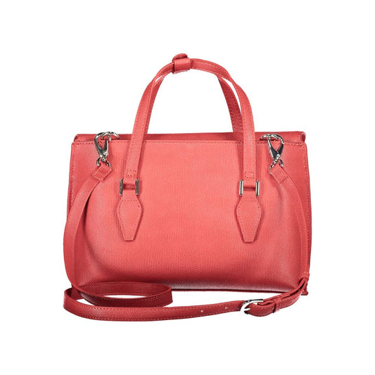 Red Polyurethane Women Handbag