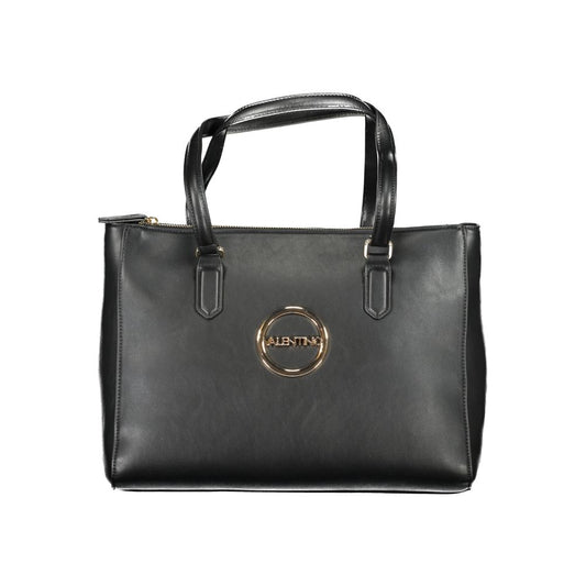 Black Polyurethane Women Handbag