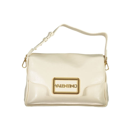 Beige Polyurethane Women Handbag