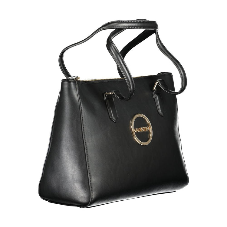Black Polyurethane Women Handbag