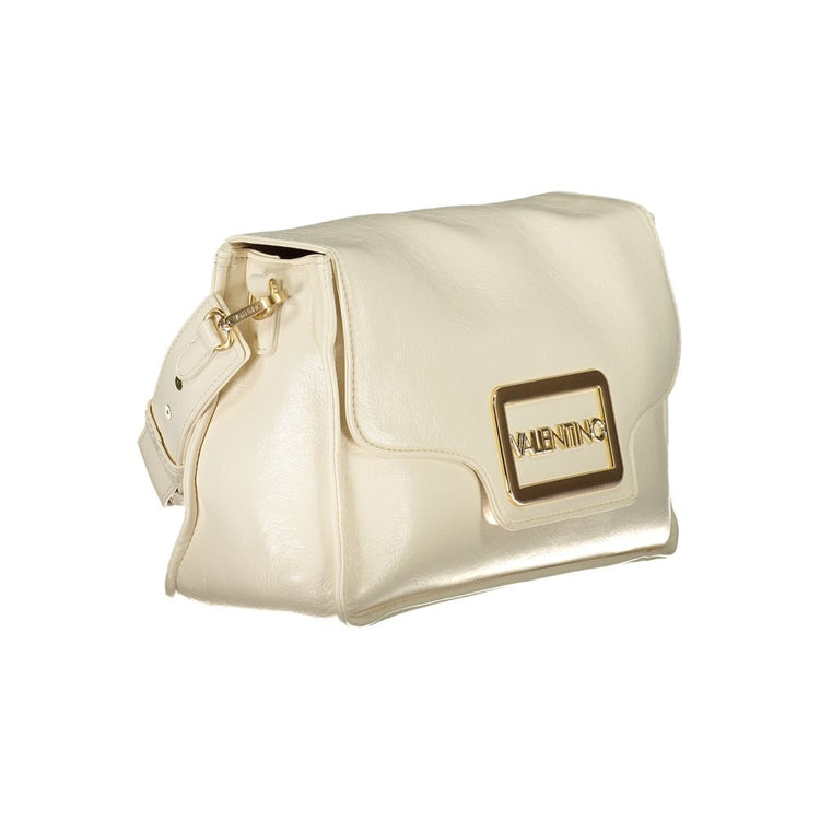 Beige Polyurethane Women Handbag