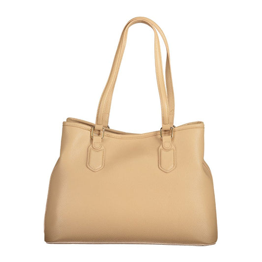 Beige Polyethylene Women Handbag
