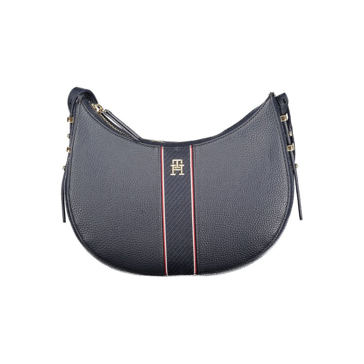 Blue Polyurethane Women Handbag