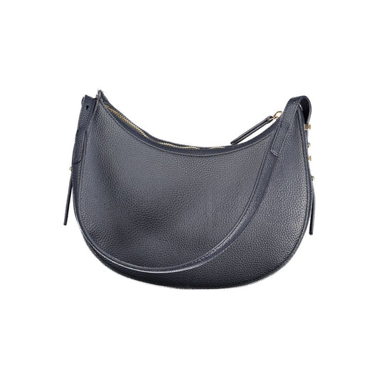 Blue Polyurethane Women Handbag