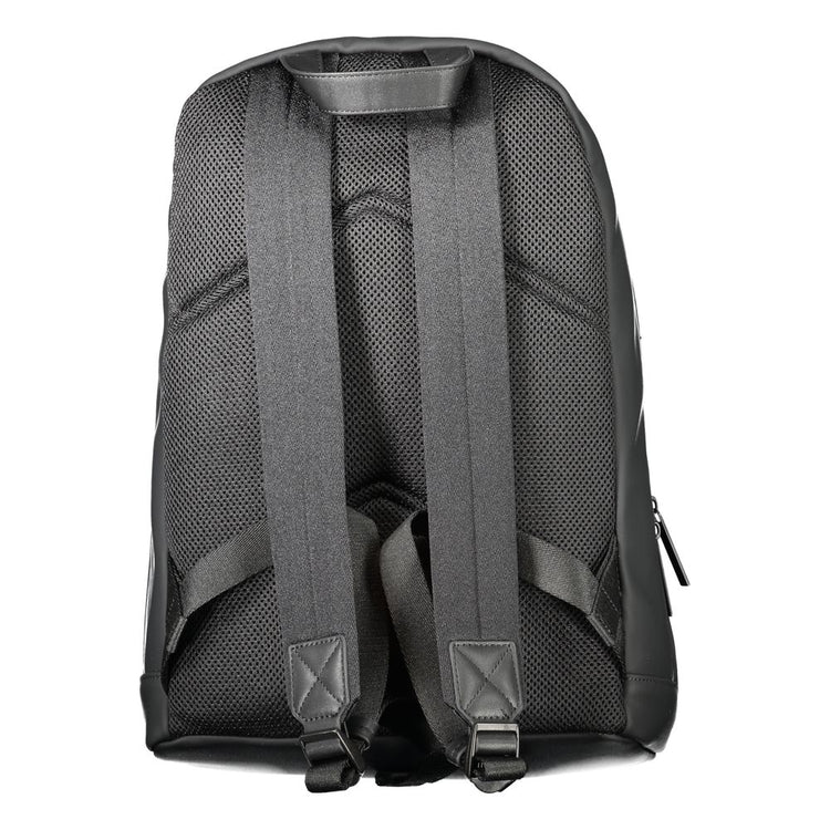 Black Polyester Men's Backpack