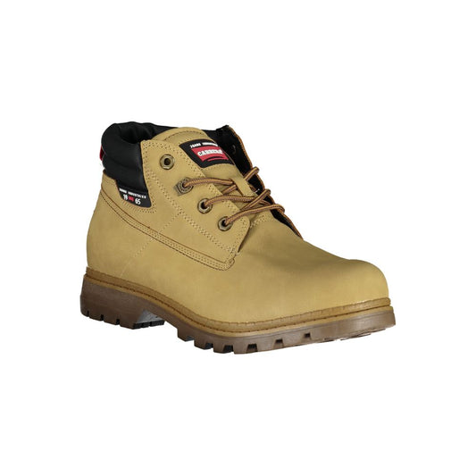 Beige Polyurethane Men Ankle Boot