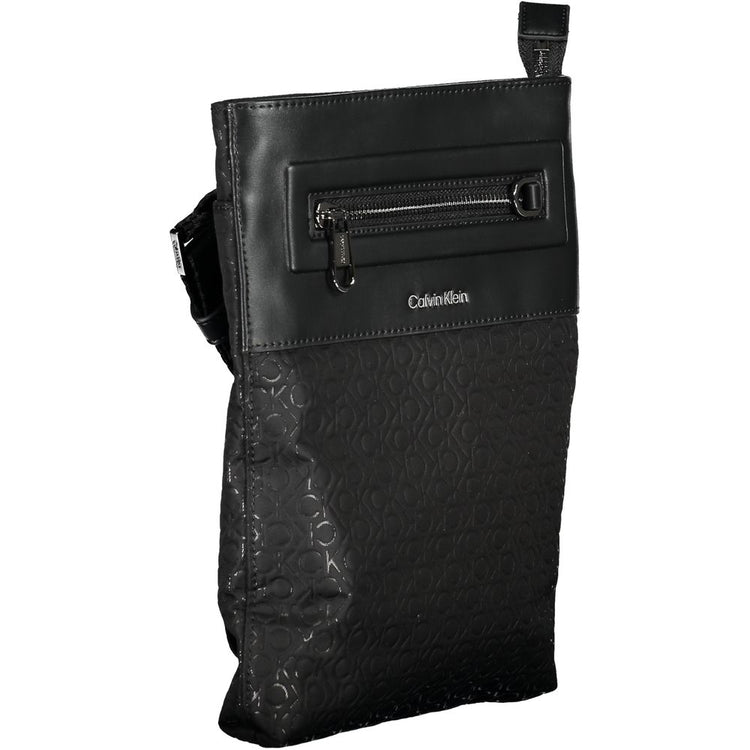 Black Polyester Men's Shoulder Bag