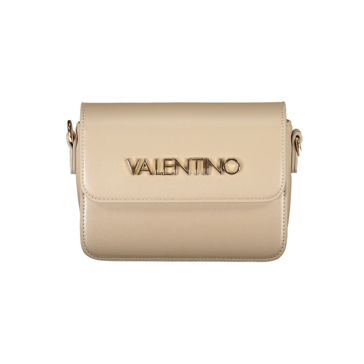 Beige Polyurethane Women Handbag