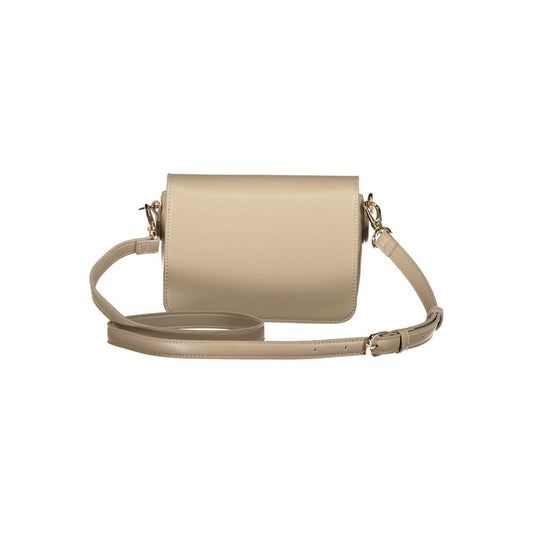 Beige Polyurethane Women Handbag